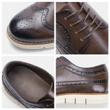 TheWetherly Men's Leather Casual Brogues